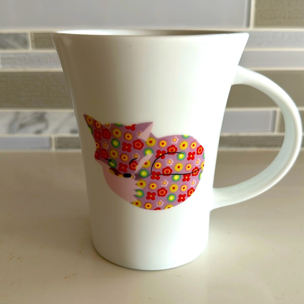 Sleeping Fox 🦊 16 oz white ceramic mug